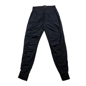 Athleta Attitude II Pant Black Ruched Joggers Women Size 2 988416-00 Athletic